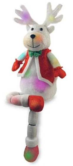 Christmas Central 34" Battery Operated LED Lighted Color Changing Reindeer Christmas Decor