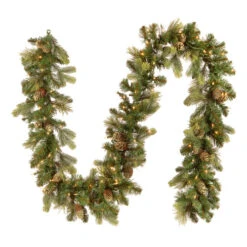 Christmas Central 9' X 6" Pre-Lit Carolina Pine Artificial Christmas Garland, Clear Lights