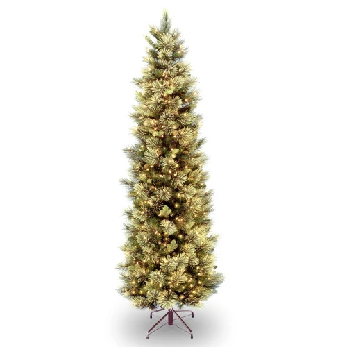 Christmas Central 9 Ft. Carolina Pine Slim Tree With Clear Lights 3 Christmas Central 9 Ft. Carolina Pine Slim Tree With Clear Lights