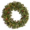 Christmas Central Pre-Lit Crestwood Spruce Artificial Christmas Wreath - 30-Inch, Clear Lights