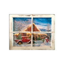 Christmas Central 10" White And Blue Lighted Country Store Christmas Rectangular Shadow Box Decoration -Christmas Central dglow a1001 3 22413.1587645048