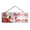 Christmas Central Red And White Santa Printed Rectangular Christmas Wall Sign With Rope Hanger 4" X 10" -Christmas Central dglow a1006 1 06694.1587645048