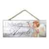 Christmas Central White And Gray Angel Printed Rectangular Wall Sign With Rope Hanger 4" X 10" -Christmas Central dglow a1008 1 91143.1587644004