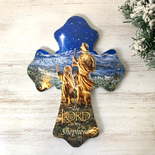 Christmas Central 8" Blue And Brown Nativity Biblical Quoted Wall Cross 4 Christmas Central 8" Blue And Brown Nativity Biblical Quoted Wall Cross - Image 2