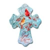 Christmas Central 8" Blue And Red Winter Cardinal Birds Biblical Quoted Wall Cross