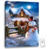 Christmas Central Blue And White Woodhouse Christmas LED Backlit Rectangular Wall Art With Remote Control 24" X 18" -Christmas Central dglow glow1107 69131.1587644276
