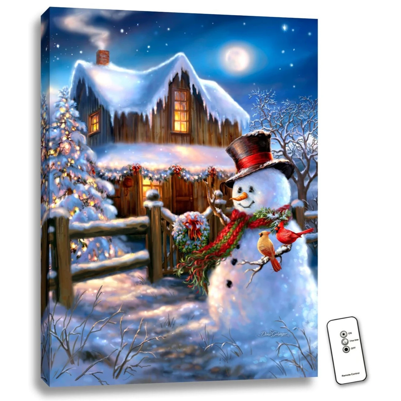 Christmas Central Blue And White Woodhouse Christmas LED Backlit Rectangular Wall Art With Remote Control 24" X 18" 3 Christmas Central Blue And White Woodhouse Christmas LED Backlit Rectangular Wall Art With Remote Control 24" X 18"
