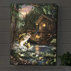 Christmas Central 24" X 18" Brown And Green Gone Fishin Backlit LED Wall Art With Remote Control 10 Christmas Central 24" X 18" Brown And Green Gone Fishin Backlit LED Wall Art With Remote Control -Christmas Central dglow glow1109 3 17426.1599873124