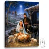 Christmas Central 24" X 18" Blue And Black Savior's Birth Back-lit Wall Art With Remote Control -Christmas Central dglow glow1519 1 78724.1587644277