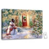 Christmas Central 18" X 24" White And Green Christmas Snowman Home Back-lit Wall Art With Remote Control