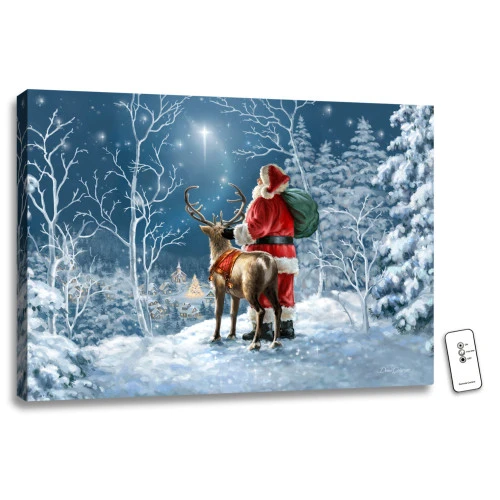 Christmas Central 18" X 24" White And Red Starry Night Santa Christmas Back-lit Wall Art With Remote Control 3 Christmas Central 18" X 24" White And Red Starry Night Santa Christmas Back-lit Wall Art With Remote Control