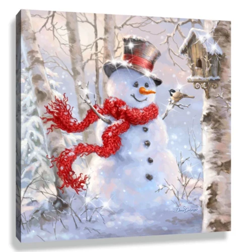 Christmas Central 10" X 10" White And Red Birch Forest Snowman Embellished Pizazz Wall Art 4 Christmas Central 10" X 10" White And Red Birch Forest Snowman Embellished Pizazz Wall Art - Image 2