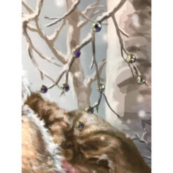 Christmas Central 10" X 10" Red And Brown Birch Forest Santa Embellished Pizazz Wall Art -Christmas Central dglow p1416 3 16875.1587644169