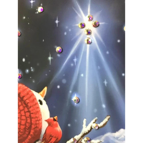 Christmas Central 10" X 10" White And Black Upon A Midnight Clear Embellished Pizazz Wall Art 5 Christmas Central 10" X 10" White And Black Upon A Midnight Clear Embellished Pizazz Wall Art - Image 3