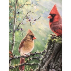 Christmas Central 10" X 10" Green And Brown Cardinals In The Meadow Embellished Pizazz Wall Art 7 Christmas Central 10" X 10" Green And Brown Cardinals In The Meadow Embellished Pizazz Wall Art -Christmas Central dglow p1703 3 86168.1587644005
