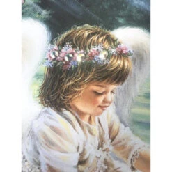 Christmas Central White And Purple Angel With Swarovski Crystals Square Pizazz Wall Art Decor 10" X 10" -Christmas Central dglow p1708 3 71406.1587644031