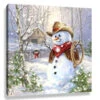 Christmas Central White And Brown Cowboy Frosty Pizazz Print Framed Christmas Wall Decor 10" X 10" -Christmas Central dglow p1712 1 91713.1587644277
