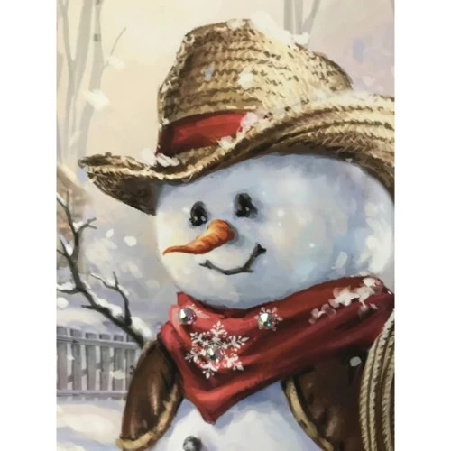 Christmas Central White And Brown Cowboy Frosty Pizazz Print Framed Christmas Wall Decor 10" X 10" 5 Christmas Central White And Brown Cowboy Frosty Pizazz Print Framed Christmas Wall Decor 10" X 10" - Image 3