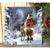 Christmas Central Blue And Red Starry Night Santa Pizazz Print Framed Christmas Wall Decor 10" X 10" -Christmas Central dglow p1804 4 42321.1664639370