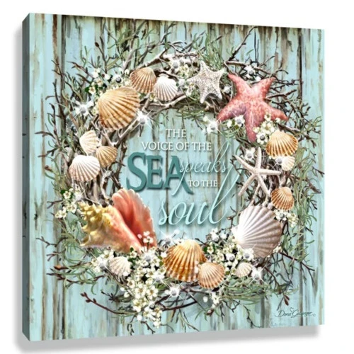 Christmas Central Blue And Green Coastal Wreath Pizazz Print Framed Wall Decor 10" X 10" 3 Christmas Central Blue And Green Coastal Wreath Pizazz Print Framed Wall Decor 10" X 10"