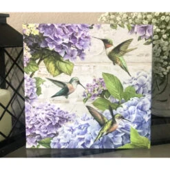 Christmas Central Purple And Green Hummingbirds Pizazz Print Framed Wall Decor 10" X 10" -Christmas Central dglow p1811 3 93238.1587644005