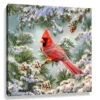 Christmas Central Red And Green Snowy Pine Cardinal Pizazz Print Framed Wall Decor 10" X 10" -Christmas Central dglow p1901 45593.1587644005