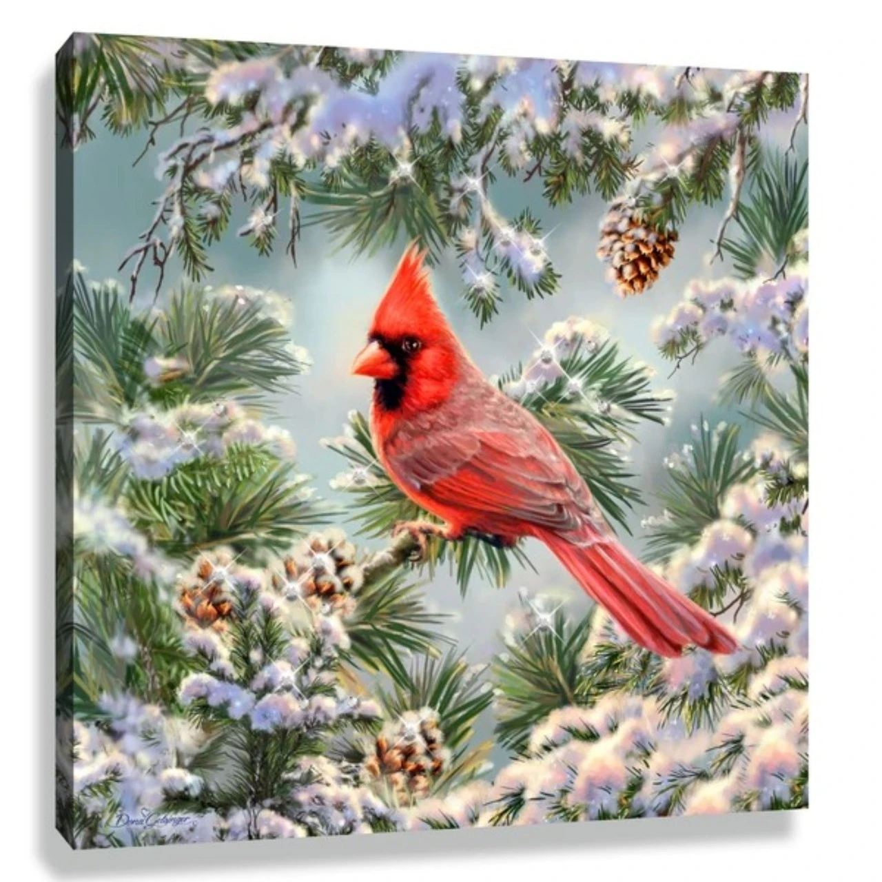 Christmas Central Red And Green Snowy Pine Cardinal Pizazz Print Framed Wall Decor 10" X 10" 3 Christmas Central Red And Green Snowy Pine Cardinal Pizazz Print Framed Wall Decor 10" X 10"