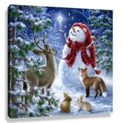 Christmas Central Blue And White Heaven And Nature Sing Pizazz Print Framed Christmas Wall Decor 10" X 10"