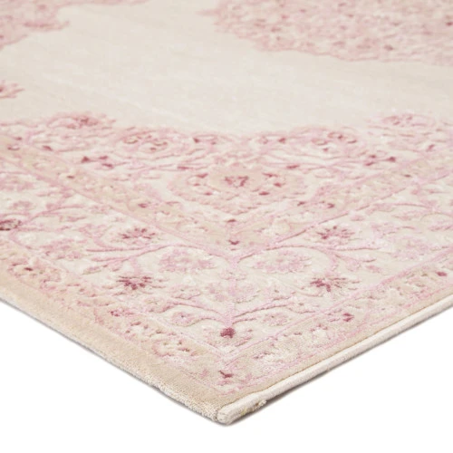 Christmas Central 2.5' X 8' Pink And White Contemporary Rectangular Area Throw Rug Runner 4 Christmas Central 2.5' X 8' Pink And White Contemporary Rectangular Area Throw Rug Runner - Image 2