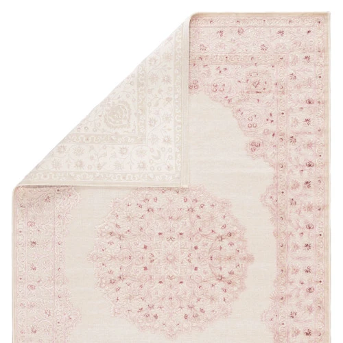 Christmas Central 2.5' X 8' Pink And White Contemporary Rectangular Area Throw Rug Runner 5 Christmas Central 2.5' X 8' Pink And White Contemporary Rectangular Area Throw Rug Runner - Image 3