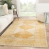 Christmas Central 8' X 10' Mustard Yellow And Gray Traditional Rectangular Area Throw Rug -Christmas Central djri rug141960 5 53360.1665260245