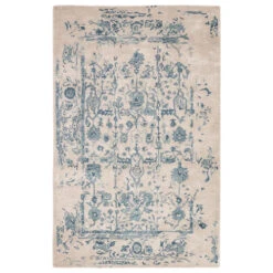 Christmas Central 9' X 12' Gray And Blue Oriental Handmade Rectangular Area Throw Rug