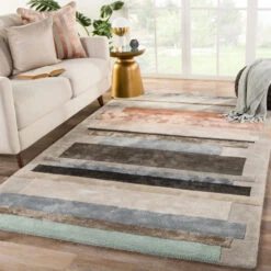Christmas Central 5' X 8' Gray And Black Geometric Hand Tufted Rectangular Area Throw Rug 10 Christmas Central 5' X 8' Gray And Black Geometric Hand Tufted Rectangular Area Throw Rug -Christmas Central djri rug143924 5 76049.1664466373