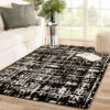 Christmas Central 9' X 12' Black And Cream White Trellis Handmade Rectangular Area Throw Rug -Christmas Central djri rug143938 5 70945.1664988807