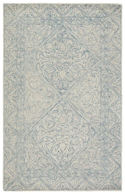 Christmas Central 5' X 8' Blue And Gray Carmen Hand Tufted Wool Area Throw Rug 3 Christmas Central 5' X 8' Blue And Gray Carmen Hand Tufted Wool Area Throw Rug