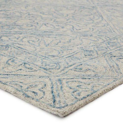 Christmas Central 5' X 8' Blue And Gray Carmen Hand Tufted Wool Area Throw Rug 7 Christmas Central 5' X 8' Blue And Gray Carmen Hand Tufted Wool Area Throw Rug - Image 5