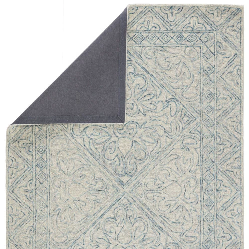 Christmas Central 5' X 8' Blue And Gray Carmen Hand Tufted Wool Area Throw Rug 8 Christmas Central 5' X 8' Blue And Gray Carmen Hand Tufted Wool Area Throw Rug - Image 6