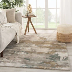 Christmas Central 8' X 10' Gray And Taupe Brown Hand Tufted Viscose And Cotton Area Throw Rug -Christmas Central djri rug145734 5 15958.1588399619