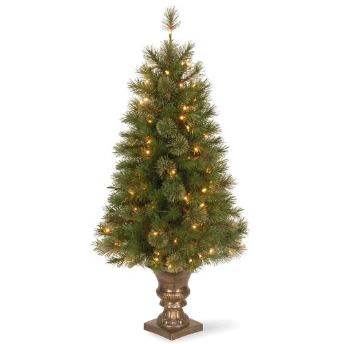 Christmas Central 4" Pre-Lit Atlanta Spruce Artificial Christmas Entrance Tree - Clear Lights 3 Christmas Central 4" Pre-Lit Atlanta Spruce Artificial Christmas Entrance Tree - Clear Lights