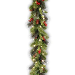 Christmas Central 9' X 10" Pre-Lit Crestwood Spruce Artificial Christmas Garland - Clear Lights