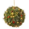 Christmas Central 12" Pre-Lit Artificial Kissing Ball Ornament - Warm White LED Lights -Christmas Central dnat20cw7 318 12b 1 65888.1665174052