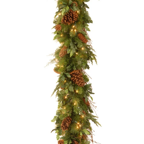 Christmas Central 6' X 12" Pre-Lit Decorative Collection Juniper Mix Pine Artificial Christmas Garland - Warm White LED Lights 3 Christmas Central 6' X 12" Pre-Lit Decorative Collection Juniper Mix Pine Artificial Christmas Garland - Warm White LED Lights