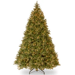 Christmas Central 10’ Pre-Lit Downswept Douglas Fir Artificial Christmas Tree, Clear Lights