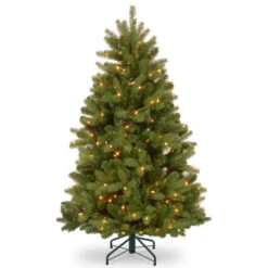 Christmas Central 4.5’ Newberry Spruce Artificial Christmas Tree, Clear Lights