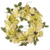 Christmas Central Green And Cream Rose Wreath - 24-Inch, Unlit -Christmas Central dnat20rase2809015546w24g 91886.1588357244