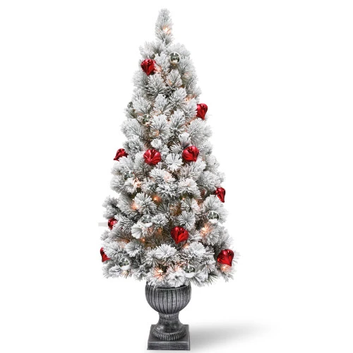 Christmas Central 5' Pre-lit Potted Snowy Bristle Pine Entrance Artificial Christmas Tree – Clear Lights 3 Christmas Central 5' Pre-lit Potted Snowy Bristle Pine Entrance Artificial Christmas Tree – Clear Lights