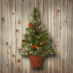 Christmas Central 3' Pre-Lit Crestwood Spruce Artificial Christmas Half Tree, White LED Lights 6 Christmas Central 3' Pre-Lit Crestwood Spruce Artificial Christmas Half Tree, White LED Lights -Christmas Central dnat cw7 306 3ht b 2 04460.1670489785