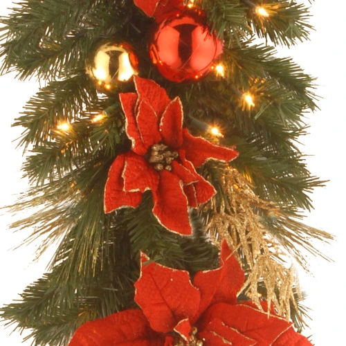 Christmas Central 9' X 12" Pre-Lit Decorative Home Spun Artificial Christmas Garland - Clear Lights 4 Christmas Central 9' X 12" Pre-Lit Decorative Home Spun Artificial Christmas Garland - Clear Lights - Image 2