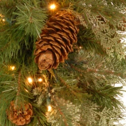 Christmas Central 30" Pre-Lit Green And Brown Artificial Pine Christmas Swag - LED Lights -Christmas Central dnat dc13 116 30cb 1 2 54620.1631811186
