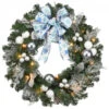 Christmas Central Pre-Lit Artificial Christmas Wreath With Ornaments - 32-Inch, Clear Lights -Christmas Central dnat dc13 309 32w 1 62310.1587645160